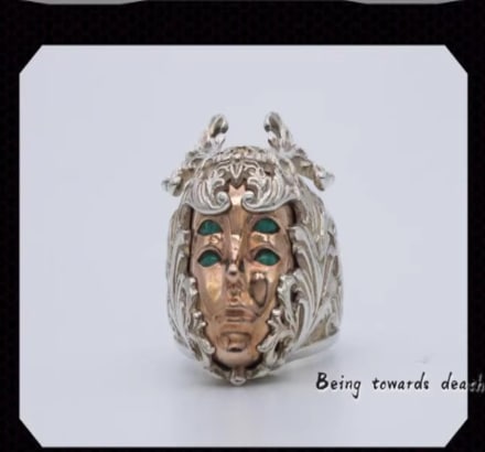 S925 スターリングシルバー純銅半貴石アイフォレストフラワーデーモンバロック柄女性用バンシーアートリングリングシルバーウェア