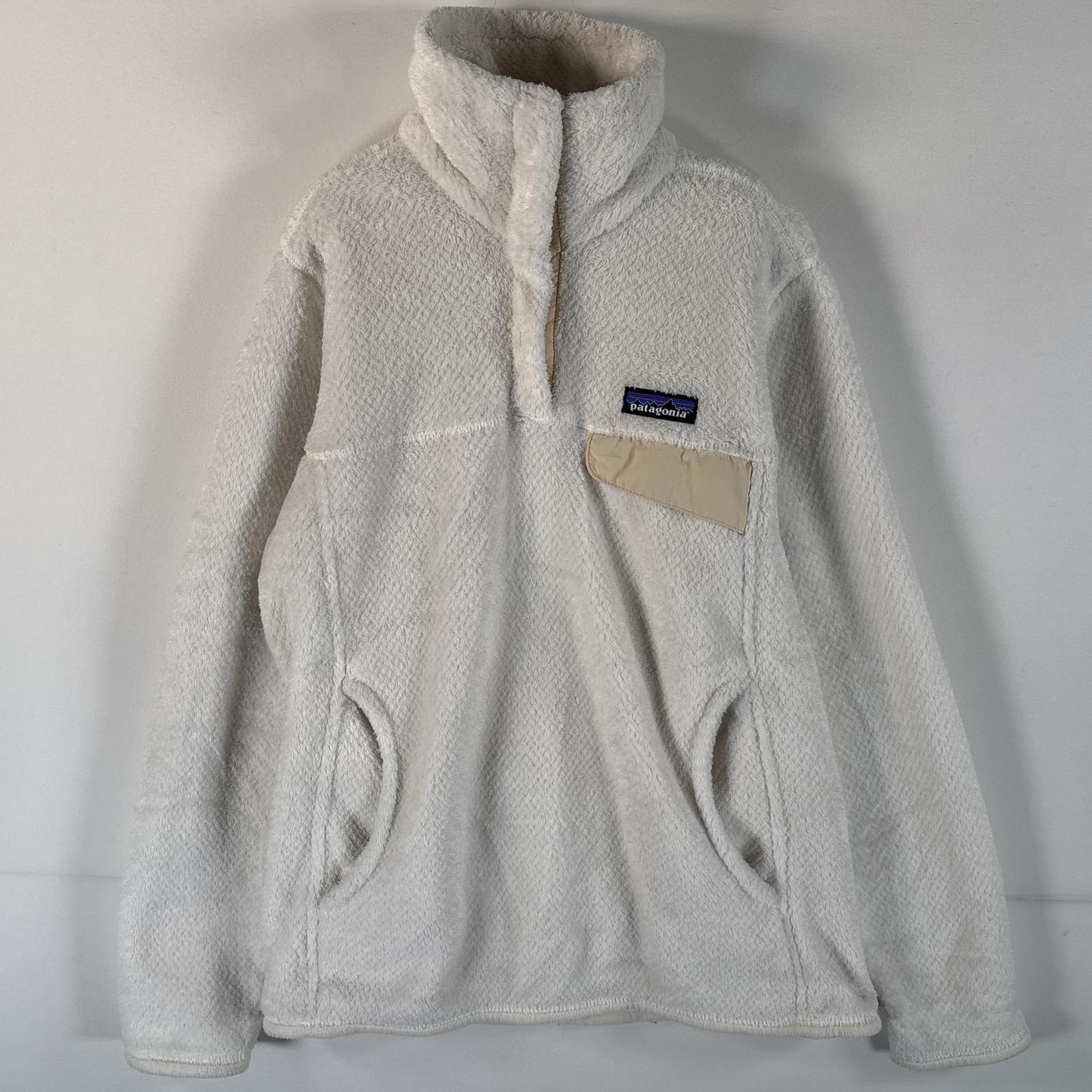 古着 フリースジャケット ワンポイントロゴ ポーラテック 2016年 ハーフボタン XS ホワイト レディース