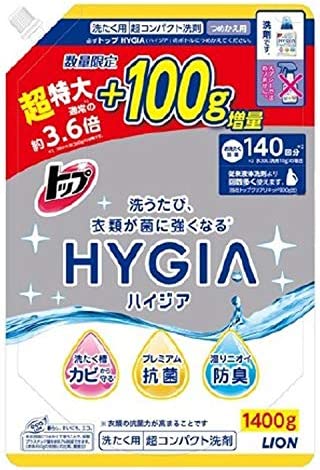 最安値に挑戦 Hygia トップ つめかえ用 1400g 超特大 100g増量 洗濯洗剤 Aegis Qa