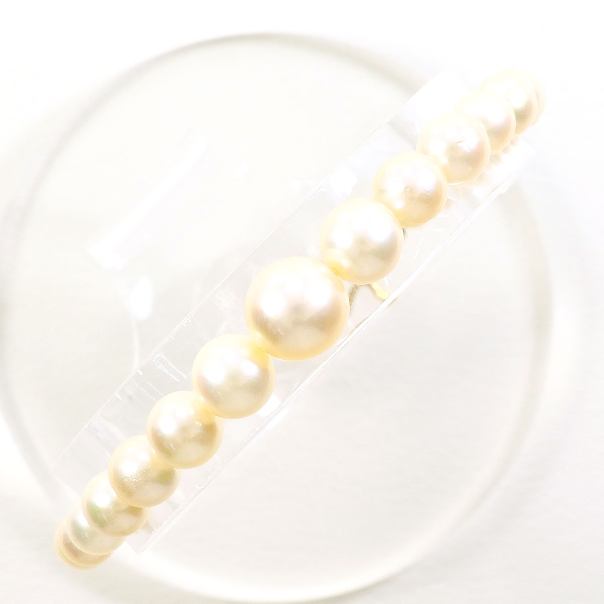 K18 18金 YG イエローゴールド ブレスレット パール（真珠） 総重量約5.2g 約15cm 中古