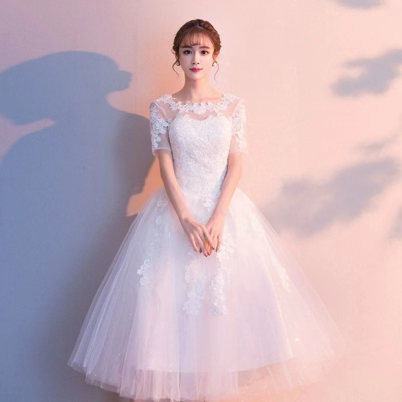 ウェディングドレス 半袖 結婚式 花嫁 コンサート ウェディングドレス 二次会 パーティードレス ウェディングドレス パーティードレス ステージ衣装 パーティー 発表会 大きいサイズ