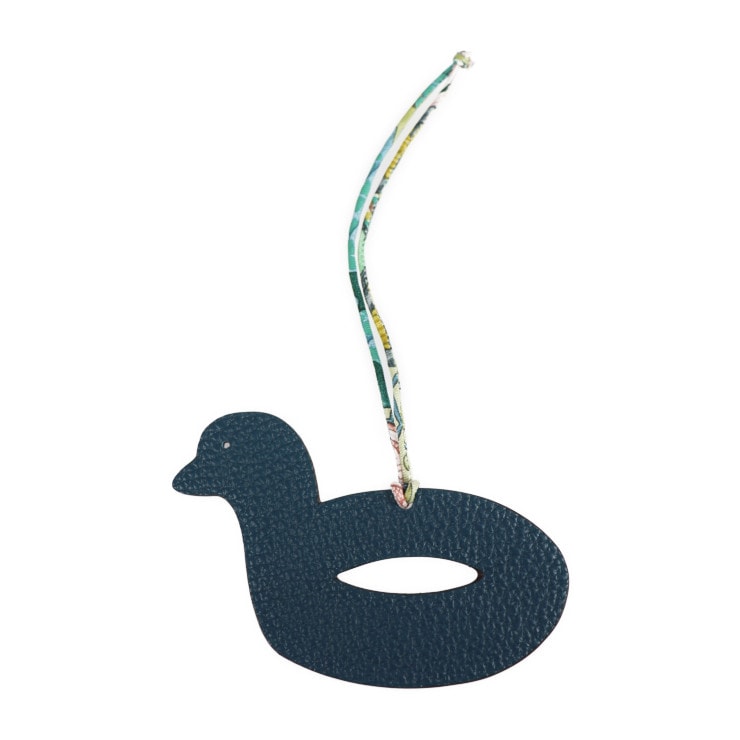 新品未使用展示品 HERMES エルメス その他小物 - プティアッシュ Petit h トリヨンクレマンス ヴォーエプソン ネイビー レッド 鳥 アヒル バッグチャーム レア 希少品 本物保証 中古