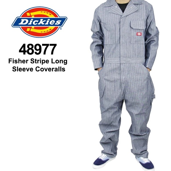 ディッキーズ Fisher Stripe Long Sleeve Coveralls フィッシャーストライプ ロングスリーブ カバーオール 長袖 つなぎ US企画 8,910円