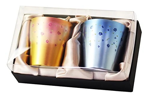HORIE(ホリエ) 新潟県燕産 純チタン二重タンブラー 華チタン 250cc 薔薇（ピンク／ブルー