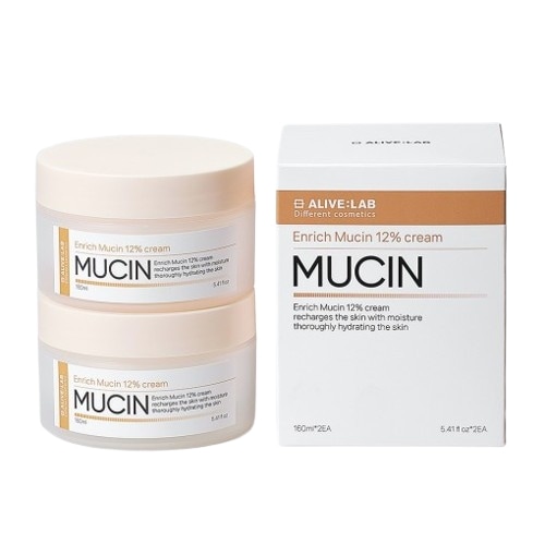 エンリッチミューシン 12% クリーム カタツムリクリーム 160ml x 2個 (鎮静/弾力/保湿/栄養/活力/光彩/しわ防止)
