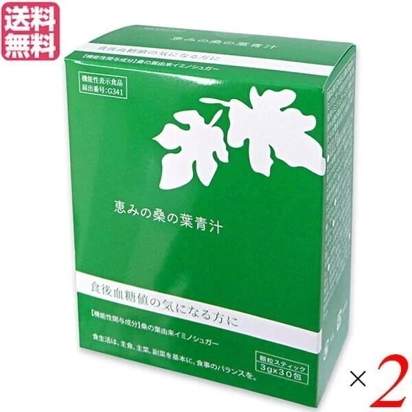 青汁 桑の葉 イミノシュガー 恵みの桑の葉青汁 3g 30包 機能性表示食品 2個セット