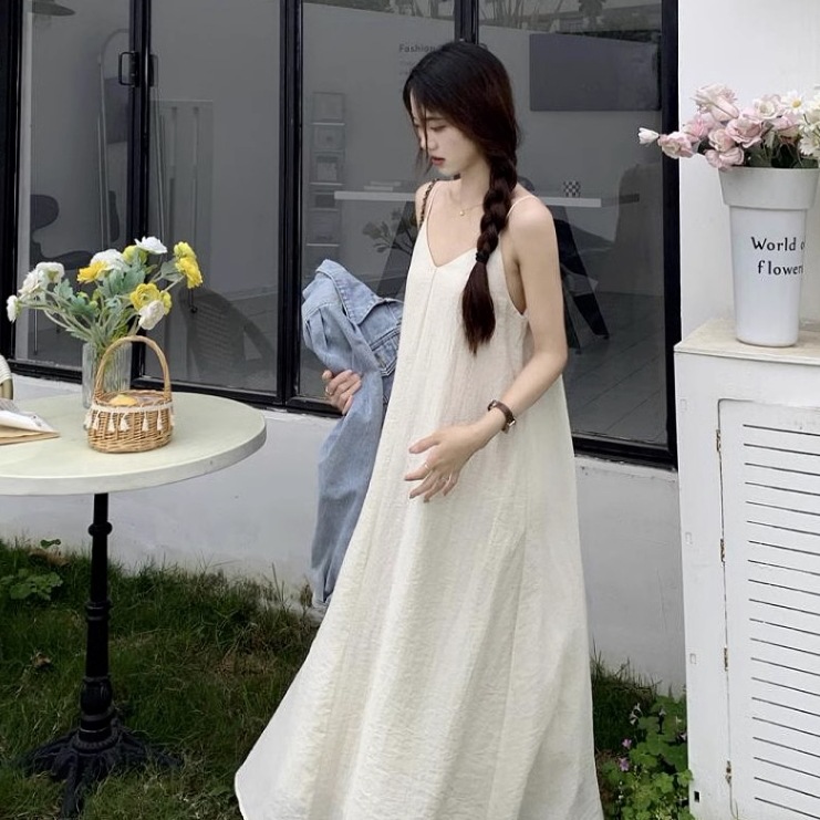 ワンピース ワンピドレス ロング ロング丈 袖なし ノースリーブ Vネック 襟なし セミフレア Aライン ハイウエスト ポリエステル かわいい 大人可愛い シンプル 大人 おしゃれ お洒落 レトロ