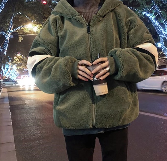 冬毛 綿 コート 男性 韓国 トレンド ハンサム プラスベルベット 厚手