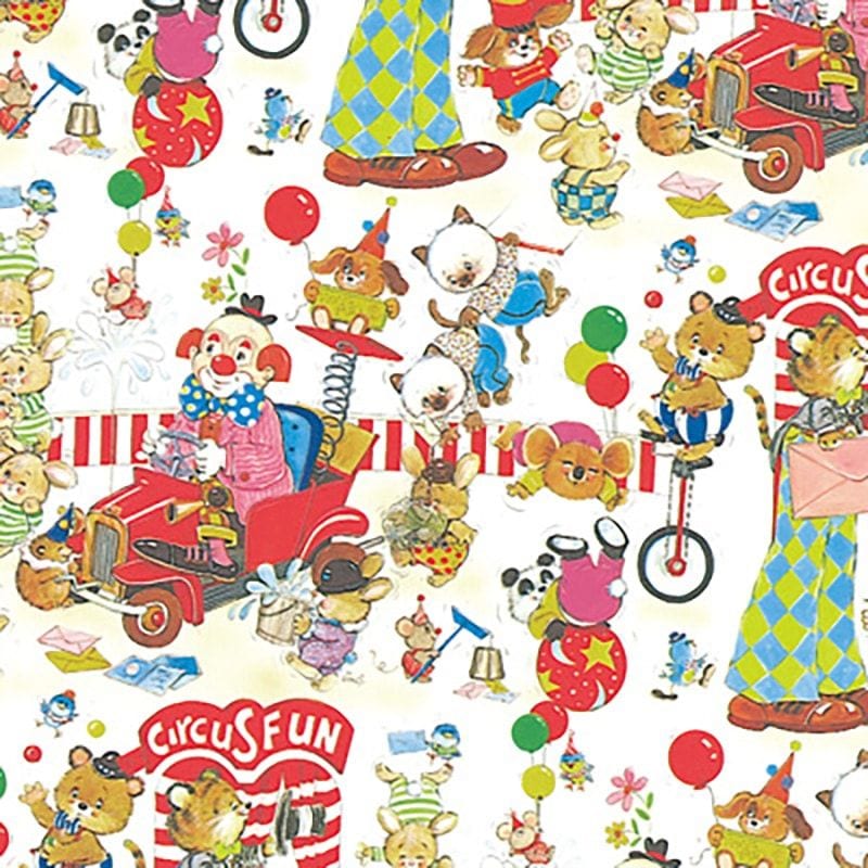 （まとめ買い）シモジマ HEIKO 包装紙 ファンシー柄 半才 サーカス 100枚 758x523mm ラッピング用品 002338701 [x3セット]