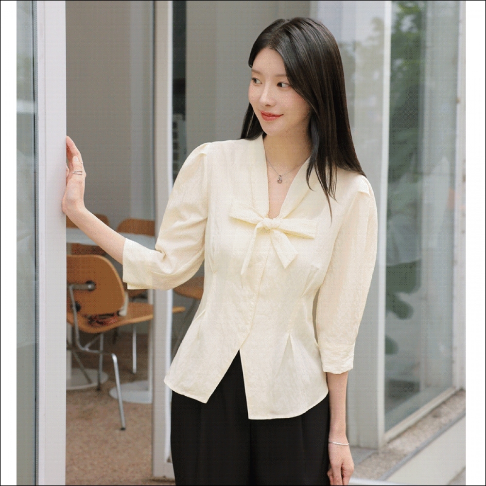 クリック＆ファニーチュニックピンタックタイブラウス