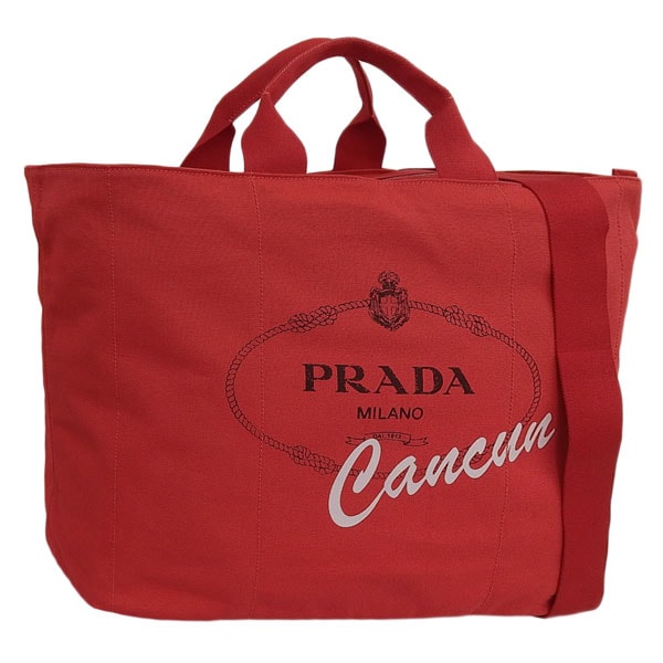 プラダ バッグ レディース ショルダーバッグ トートバッグ 2WAY アウトレット レッド カナパ CANAPA TOTE L ROSSO 2VG022 PRADA A4対応