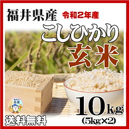 割引クーポン使えます★新米玄米★令和2年産【即納OK!送料無料】玄米福井県産コシヒカリ10kg★コシヒカリの故郷・福井で育った最高峰の味わい