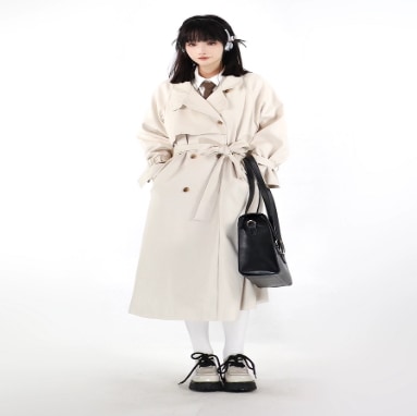 トレンチコート ロングコート アウター 上着 ロング丈 長袖 Vネック 襟付き ルーズ 細身 ストレート ワイド リボン ベルト 前開き かわいい 大人可愛い シンプル カジュアル 大人 おしゃれ