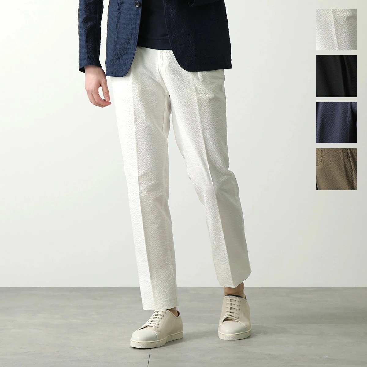 GERMANO ジェルマーノ イージーパンツ 523G 8904 メンズ シアサッカー テーパード ストレッチ センタープレス コットン カラー４色 【mega】