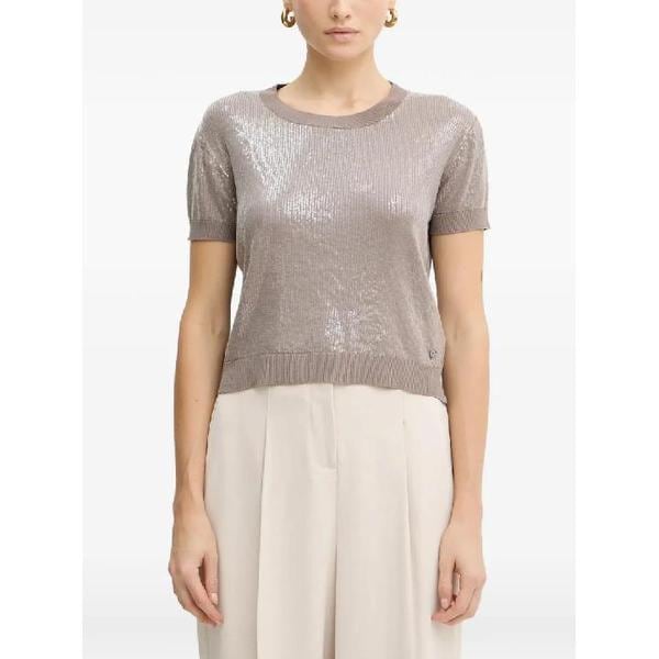 25 FW スパンコール装飾半袖トップス W5YR21Z3E70 TP446071983