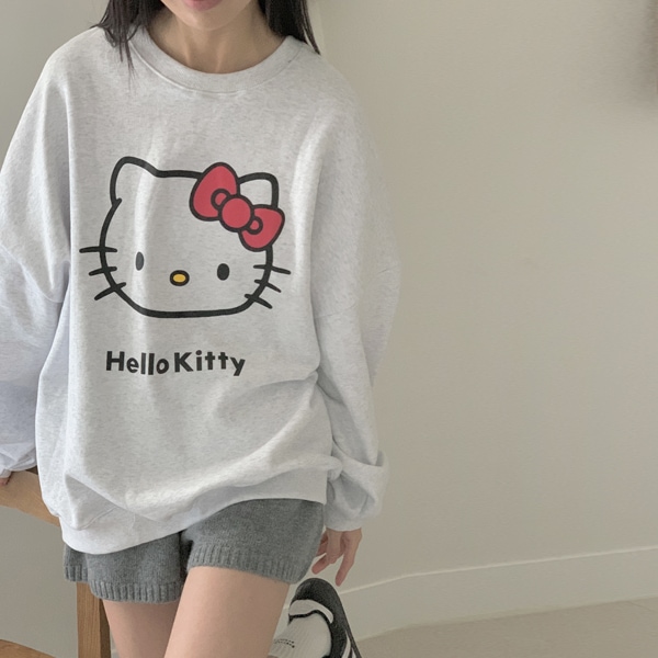 韓国ファッション クク ニャオン プリンティング ルーズフィット マンツーマン Tシャツ