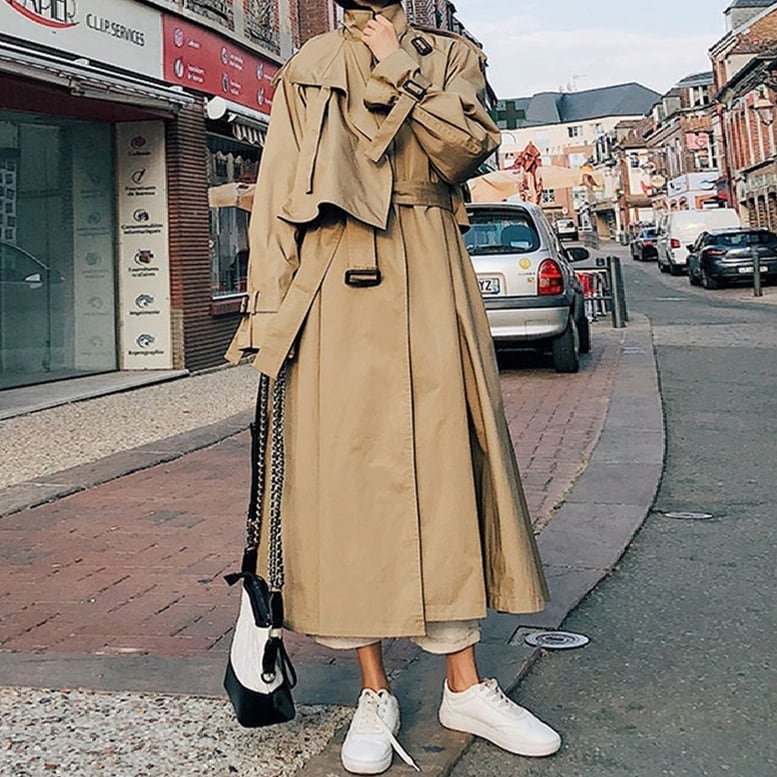 レディース ロングコート フレアトレンチコート trench coat 145