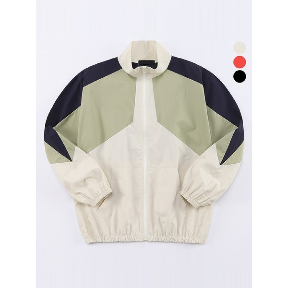 (Juans) オーバーフィットショルダーカラーアノラックジップアップウインドブレーカー BNJP2201