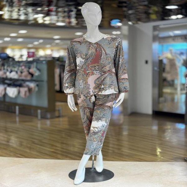 EZ1943_シルクフィット スパン 上下 女性ホームウェアセット