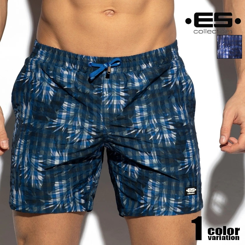 EScollection/イーエスコレクション TROPIC SQUARES BOARDSHORT トロピカルプリント 植物柄 インナーカップ付き 裏地付き U-Shape スイムウェア サーフパンツ 11,713円