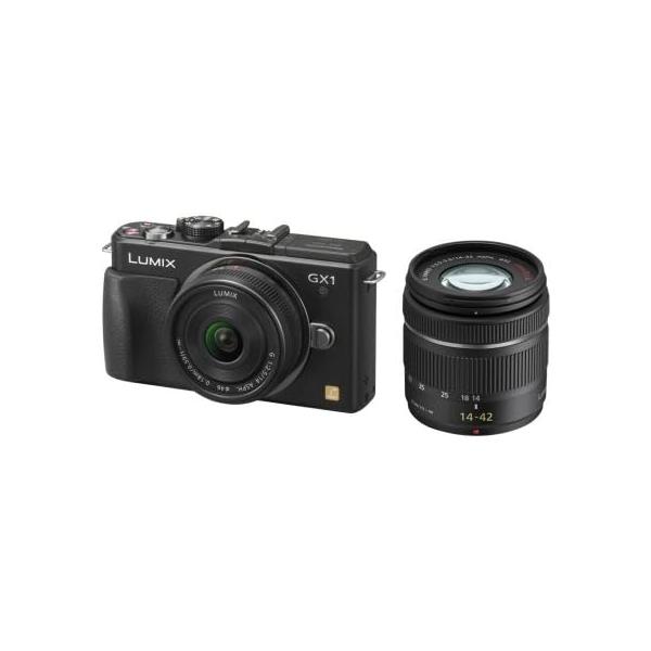 【中古】パナソニック ミラーレス一眼カメラ ルミックス GX1 ダブルズームレンズキット パンケーキレンズ/標準ズームレンズ付属 エスプリブラック DMC-GX1W-K