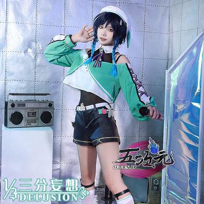 【大人気】三分妄想　原神　コスプレ　ウェンティ　バンド　誕生日会　衣装　ウィッグ　追加可
