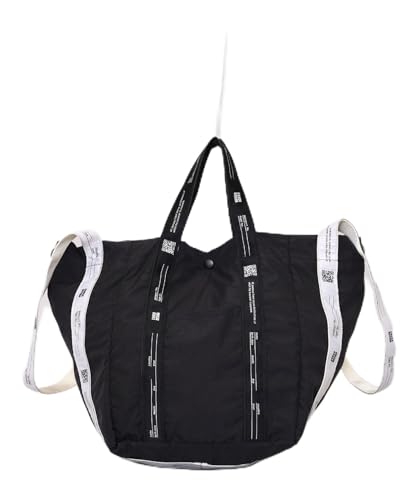 [クーコ] トートバッグ NEWロゴテープxシワナイロンダブルハンドルトートバッグ レディース 2413111202 ブラック(019)