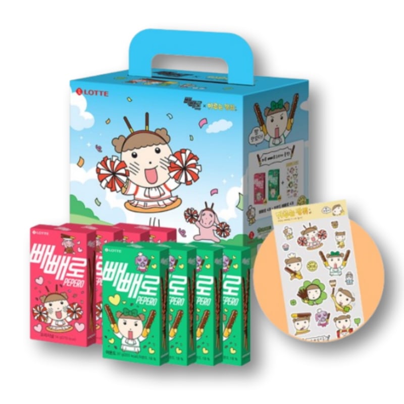 [人気キャラクターコラボ] マルは犬 エディション ペペロ セット 364g (オリジナルペペロ4個+アーモンドペペロ4個)+キャラクターステッカー付き