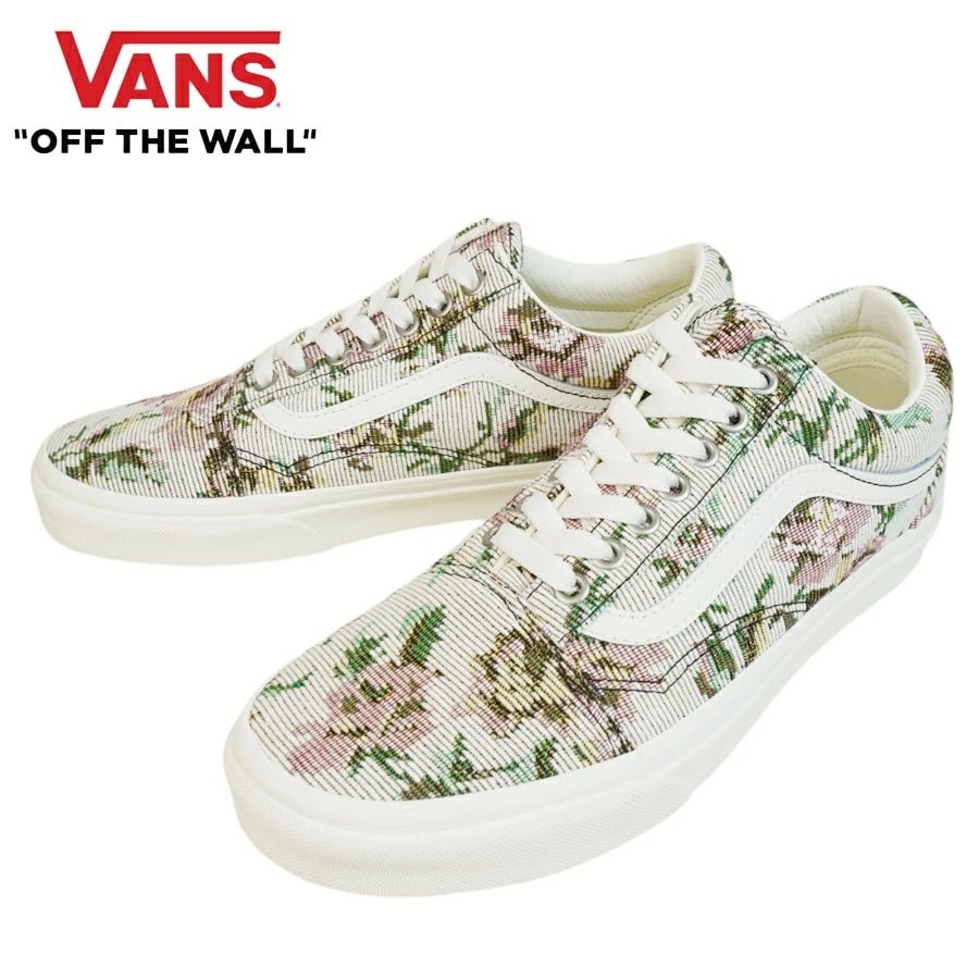 VANS スニーカーVANS ヴァンズ バンズ【箱なし】OLD SKOOL オールドスクールTapestry Floral Marshmallow タペストリー