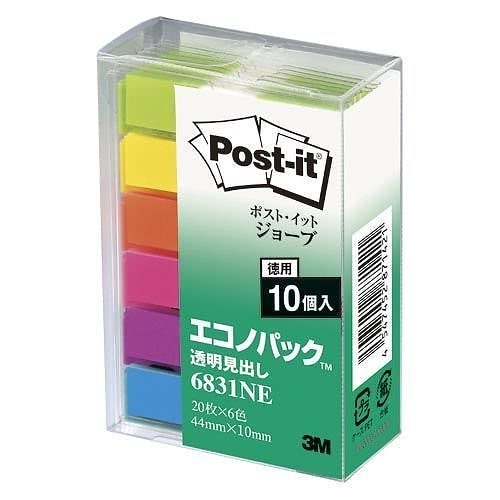 （まとめ買い）ポストイット 透明見出しエコノパック 6831NE 00040988 [x3]