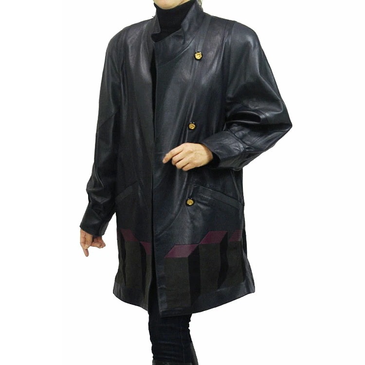 【1点限り】ラムデザインコートネイビー