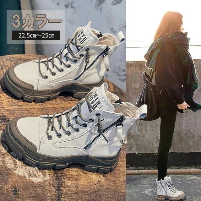 2025新品発売撥水 レディース 厚底 40代 おしゃれ 人気 ハイカットスニーカー ブーツ シューズ レザー 秋冬