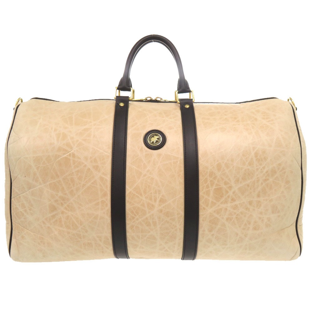 ボストンバッグ レザー/バチュー ベージュ 0066【中古】 メンズ 20,075円