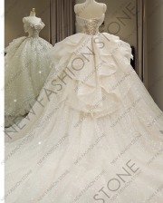 ウェディングドレス2024新型レトロフレンチワンショルダーウェディングドレス-84