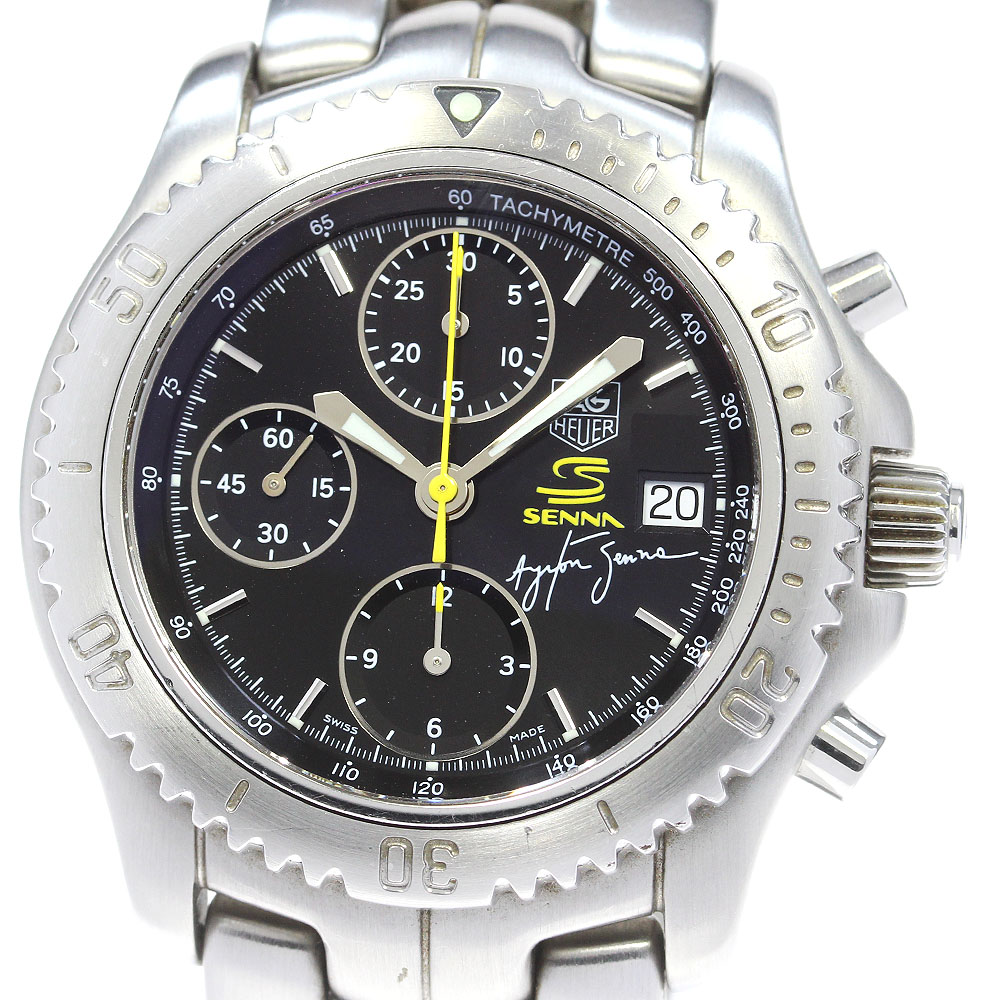 タグホイヤー TAG HEUER CT2115 リンク アイルトン・セナ限定モデル クロノグラフ 自動巻き メンズ 内箱付き_839162【中古】