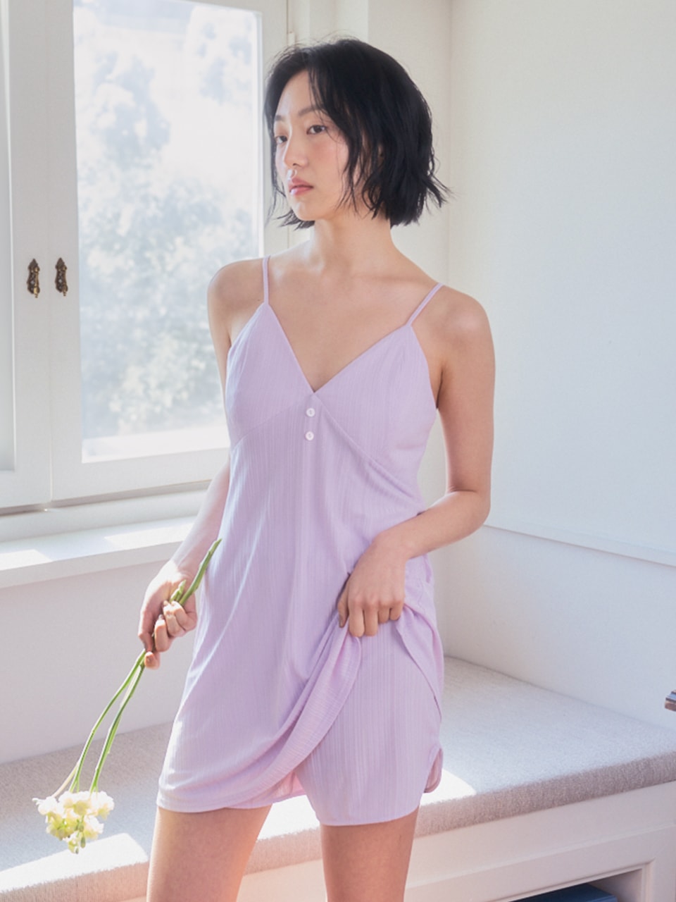 [SET] Clover slip pants purple