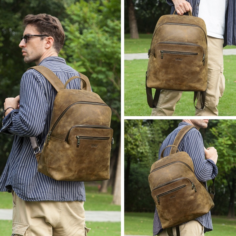 即納本革 大容量 リュック メンズ 通勤 通学 多機能バッグ 旅行バッグ 高校生