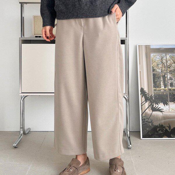 (PT) ふわふわバンディングパンツ 冬 女性 ウール ウール バンディングパンツ