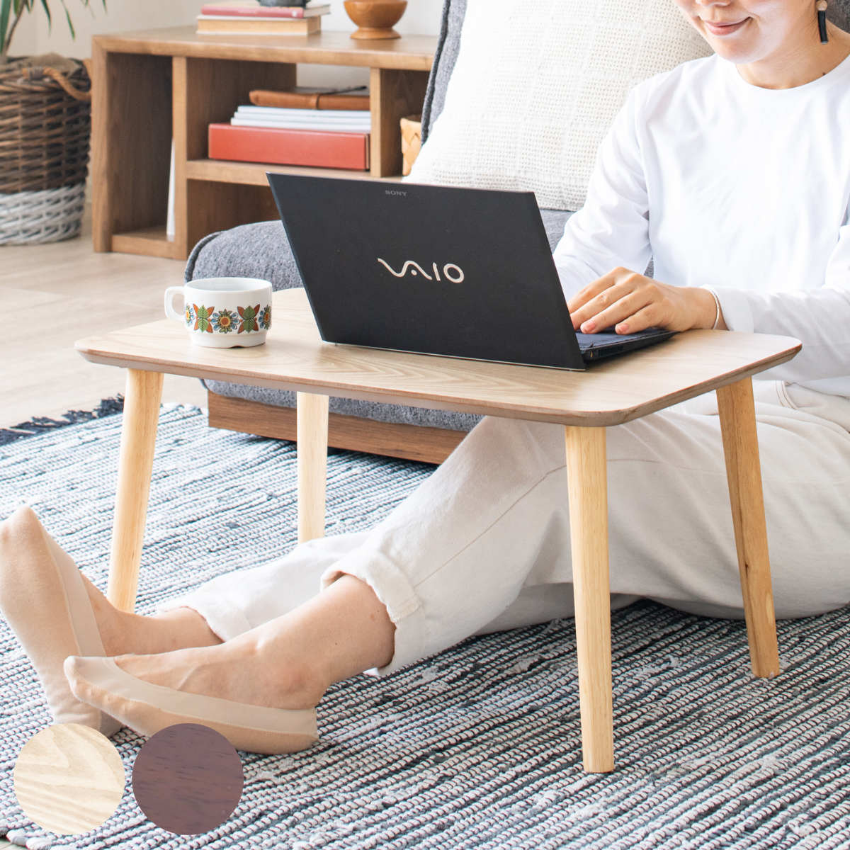 リビングテーブル 幅60cm コンパクト カイル ローテーブル テーブル 机 長方形 木製 奥行40cm ミニテーブル リビング 木製テーブル おしゃれ 座卓 カフェテーブル コーヒーテーブル