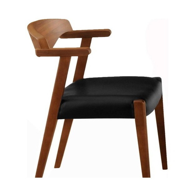 筑波産商 ダイニングチェア セミアーム W49.5xD55 WN ウォールナット/ラバー/合成皮革張 メーカー直送