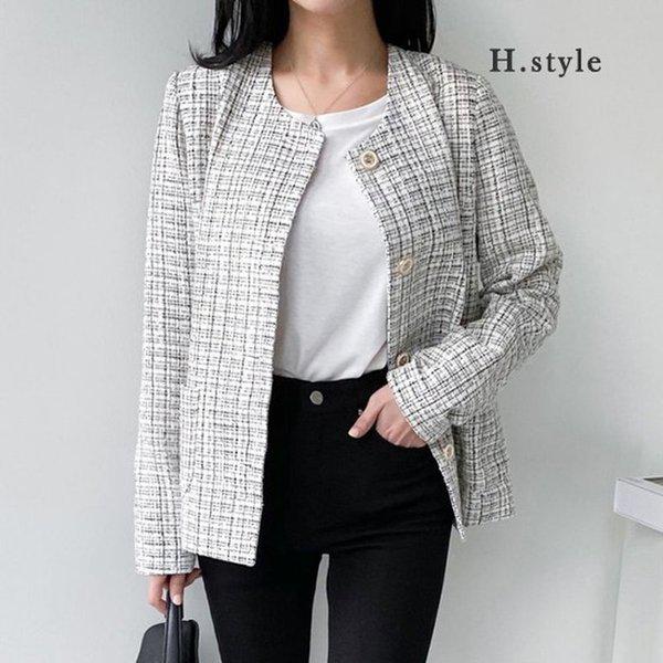 HスタイルWCバビツイードジャケット/春の新商品/デニムジャケット/ジャンパー/季節の変わり目/アウター