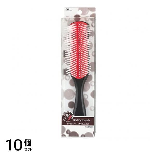 貝印 スタイリングブラシ L レッドラバー HL0002 1個 10個セット