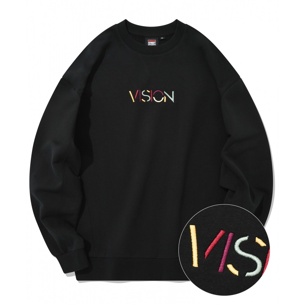 VISION StreetWEAR VSW スプラッシュ クルーネック ブラック
