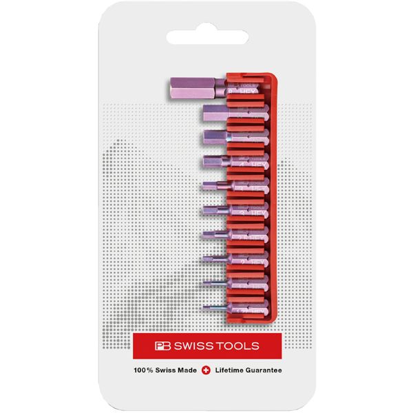 PB SWISS TOOLS ピービースイスツールズ 10本組 ショートタイプ 六角ビットセット ビットホルダー付 パッケージタイプ C6.709CN