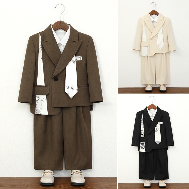 子供用 スーツ セット フラワーボーイ 1歳 礼服 英倫 デザイン感 男の子 スーツ 司会 ランウェイ 発表会 衣装