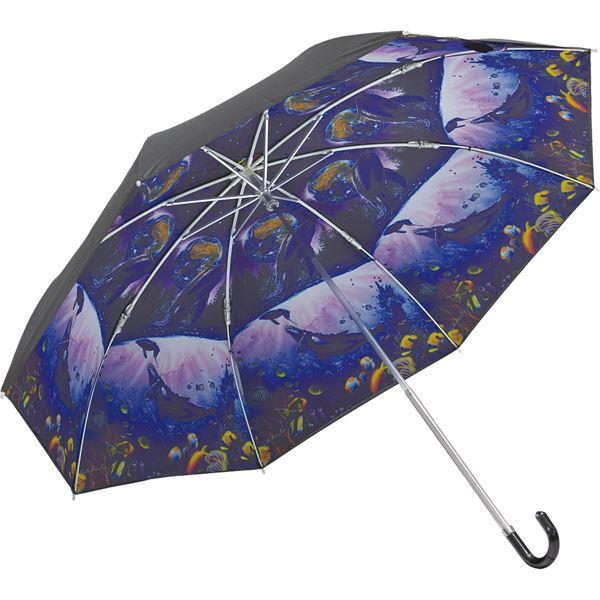 ユーパワー クリスチャン/リース/ラッセン 折りたたみ傘 晴雨兼用 「ホエル スター2」