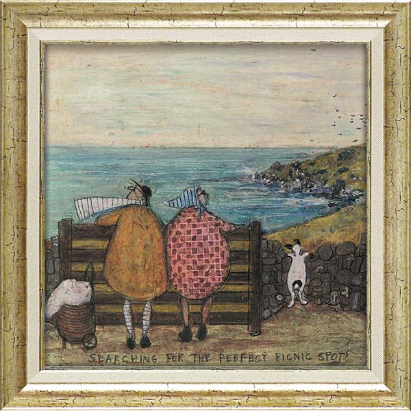 いわさきちひろポスター額DX（グレー）「花と少女」