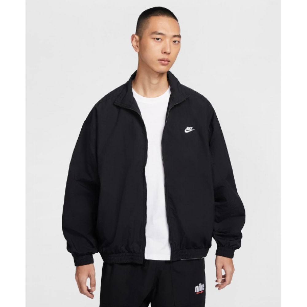 ナイキクラブオーバーサイズウーブントラックジャケット M-ブラック:ホワイト/ HQ6110-010
