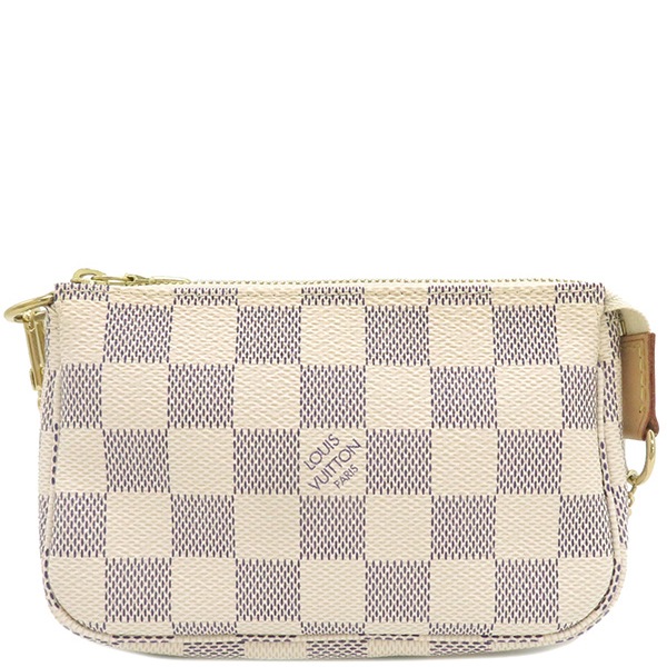 ルイヴィトン LOUIS VUITTON アクセサリーポーチ ミニ ポシェット アクセソワール ダミエアズールキャンバス ダミエアズール ゴールド金具 白 N58010 FL4018 【箱】【中古】