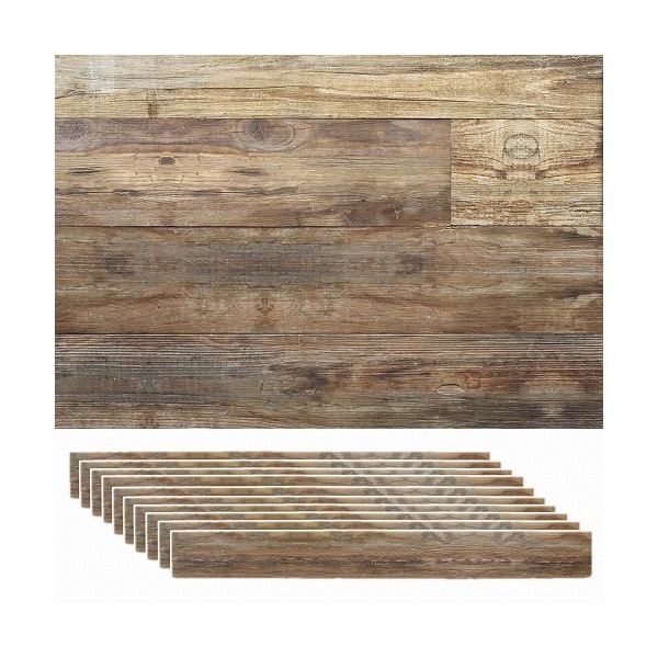 住まいスタイル SLDCPR-40P-007BRN 壁に貼れる天然木パネル ソリデコプレミアムシリーズ ブルックリン 40枚組(約6m2) メーカー直送